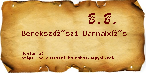 Berekszászi Barnabás névjegykártya